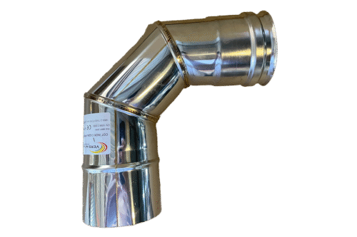 Cot Inox Cazan Peleti+Garnitura Neizolat 90* D80